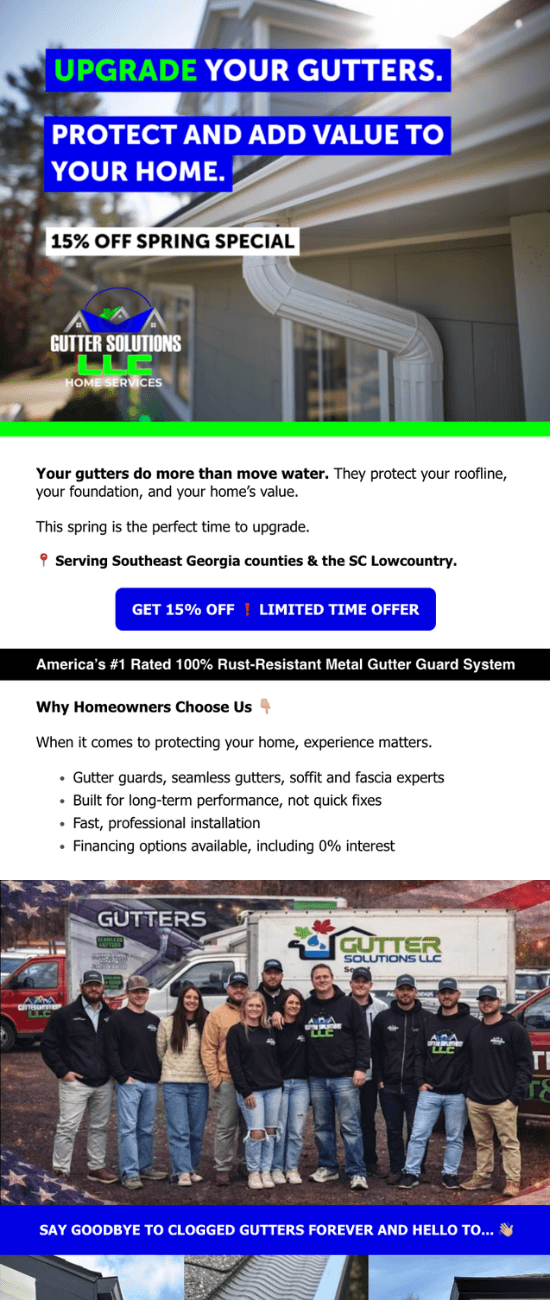 Gutter Solutions Email Campaign